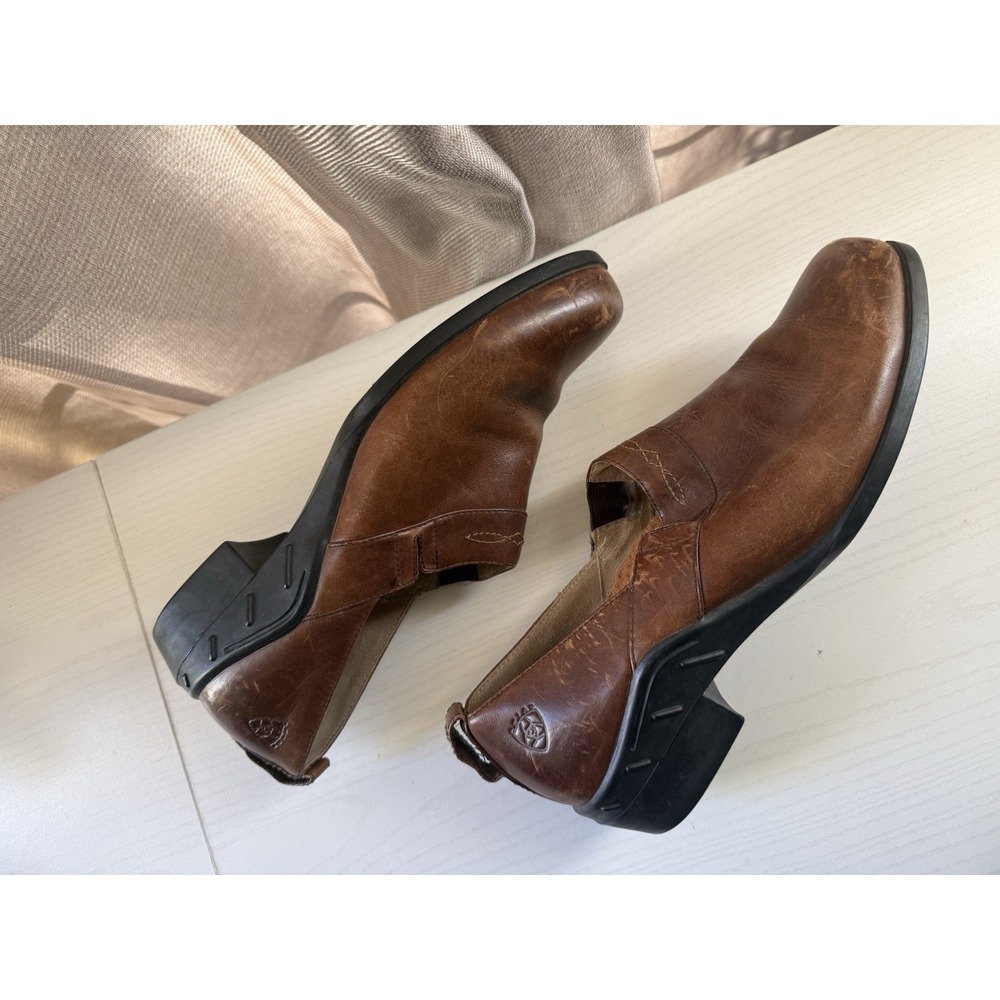 Vintage ARIAT Country Mule Clogs Brown Full Grain Leather Size 9.5 Medium